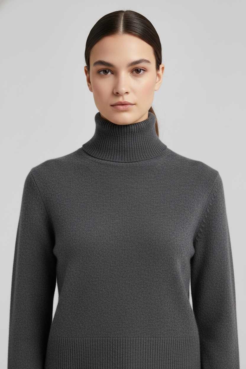Ribbed Knit Mock-Neck Maxi Dress