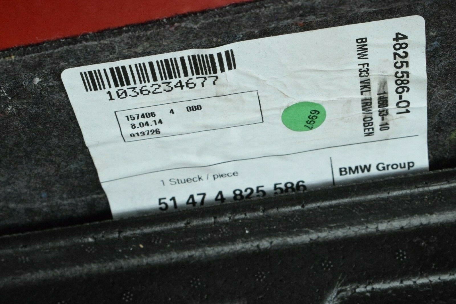 BMW F33 428 430 435 440 CONVERTIBLE REAR TRUNK UPPER PARTITION COVER TRIM OEM - Image 7